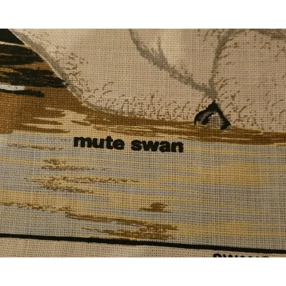 Vintage Irish Lenin Swan Unused Tea Towel by Ulster